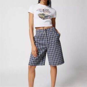 Urban Outf Urban Outfitters Playa Plaid Shorts Longline